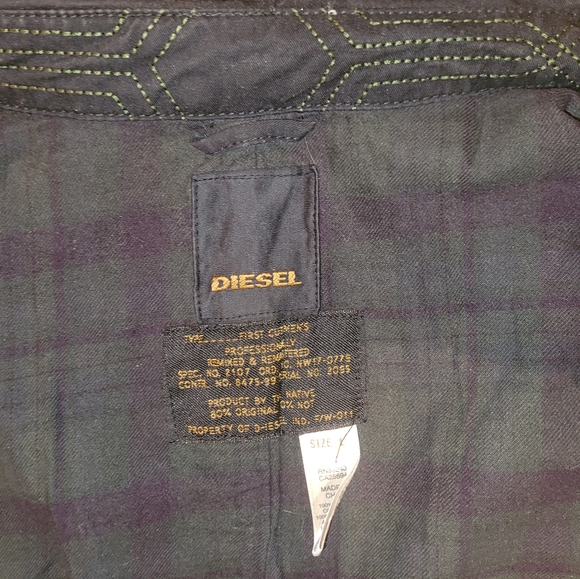 Men's Black Diesel Jacket, Size Large - Picture 5 of 8